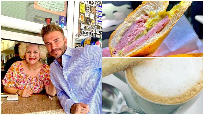 Ex futbolista y empresario David Beckham enamorado de conocido restaurante cubano de Miami: "el mejor sandwich cubano y el mejor Cortadito"