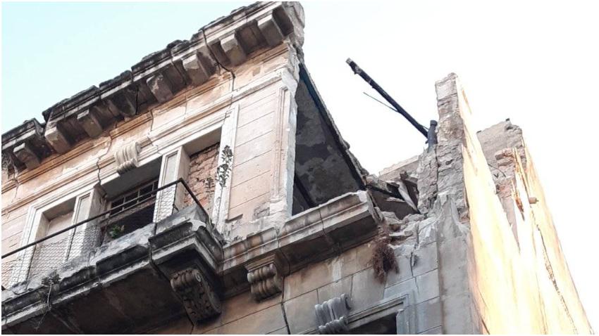 Advierte una cubana del inminente peligro de desplome de un edificio en Centro Habana