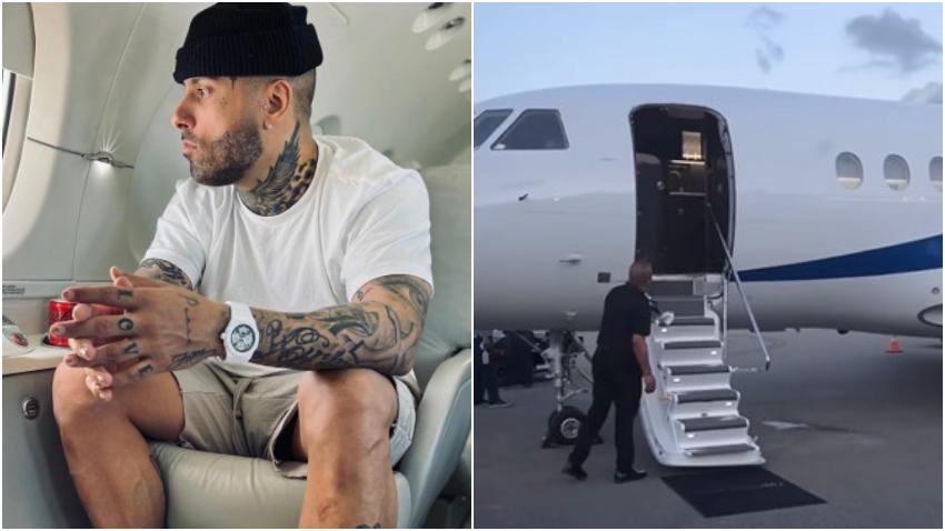 Nicky Jam de viaje por Europa estrenando nuevo avión privado