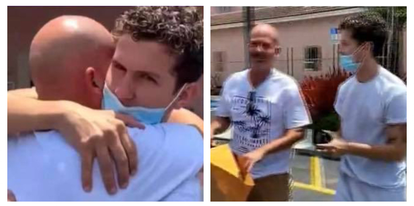 Joven cubano se reencuentra con su padre en Miami, luego de meses detenido tras llegar en balsa