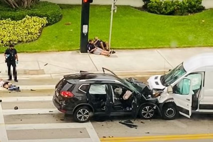 Una mujer teniendo relaciones con un conductor en movimiento provoca accidente en el Sur de la Florida
