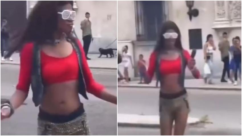 Personaje cubano se hace viral en un video donde baila al ritmo de la más reciente creación de La Diosa en plena calle de Centro Habana