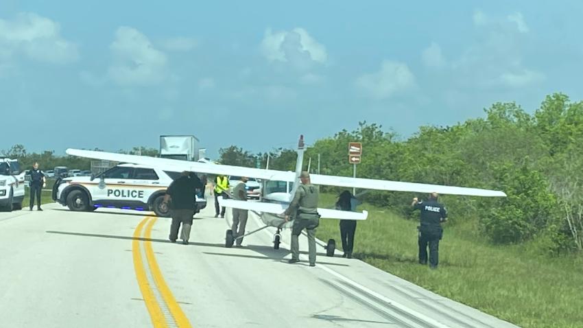Avión realiza aterrizaje de emergencia en carretera de Miami-Dade