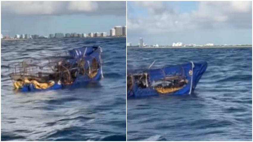 Balsa usada por balseros cubanos fue vista abandonada cerca de las costas de Miami