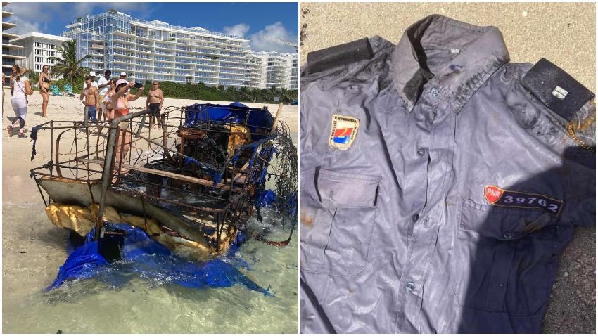 Llega a las costas de Miami Beach una balsa quemada con un traje de policía a bordo