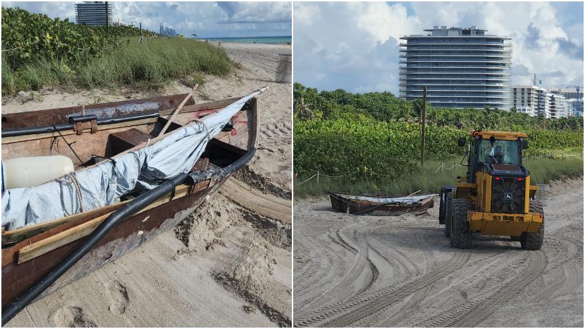 Aparece otra balsa usada por cubanos en la playa de Miami Beach