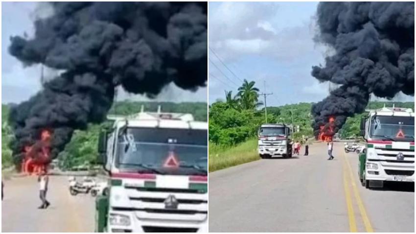 Reportan que camión de combustible se incendia en la Vía Blanca camino a La Habana