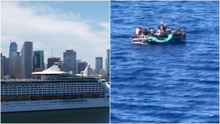 Crucero recata a 31 balseros cubanos en el mar y los trae a tierra firme en Miami