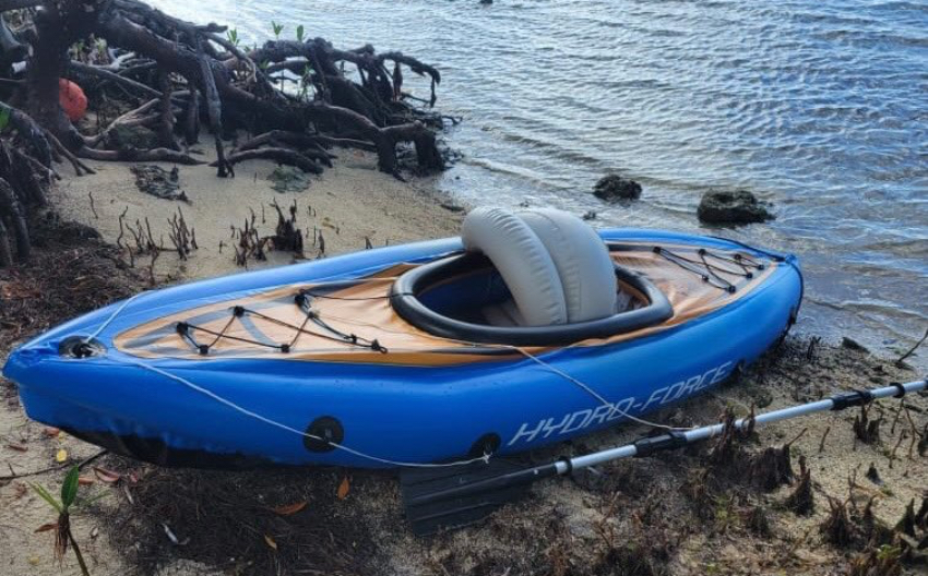Migrante cubano tocó tierra en las costas de Florida en un kayak inflable