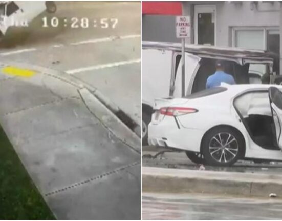 En cámara momento en que persecución policial termina con un accidente en La Pequeña Habana de Miami