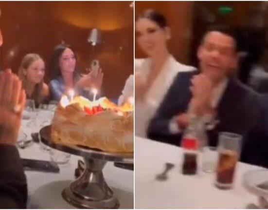 Marc Anthony y Nadia Ferreira celebran cumpleaños de Maluma en Miami