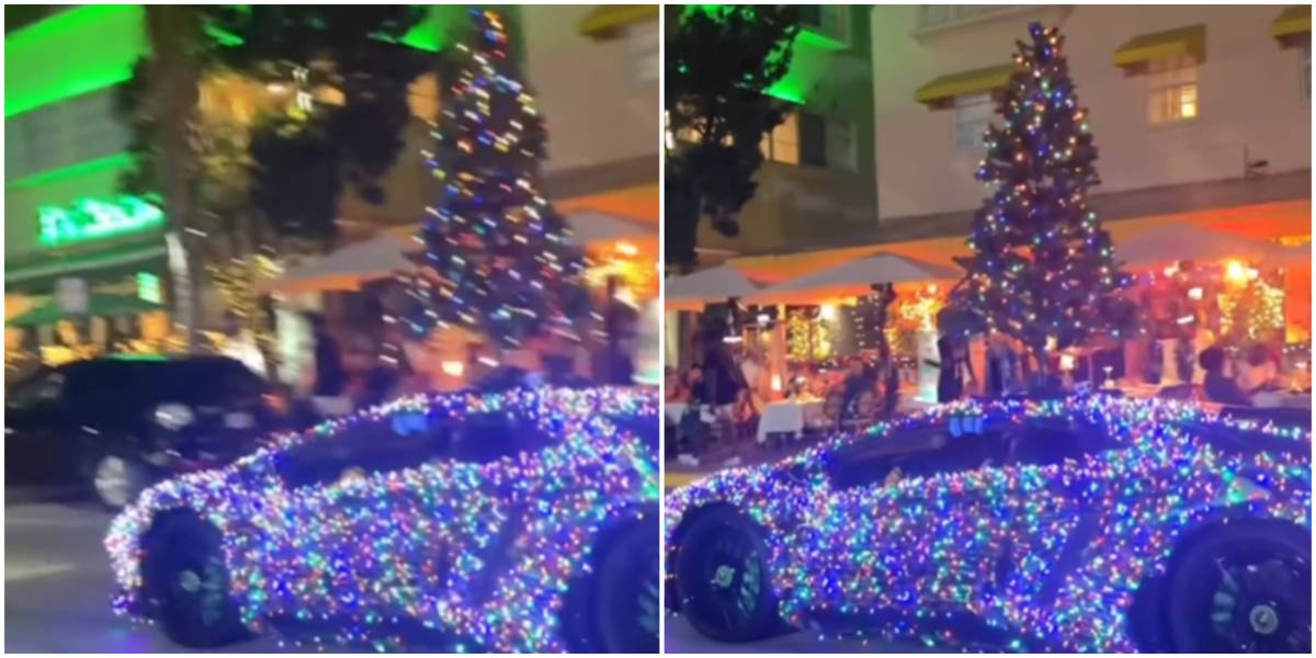 Lambo en Navidad Miami Beach