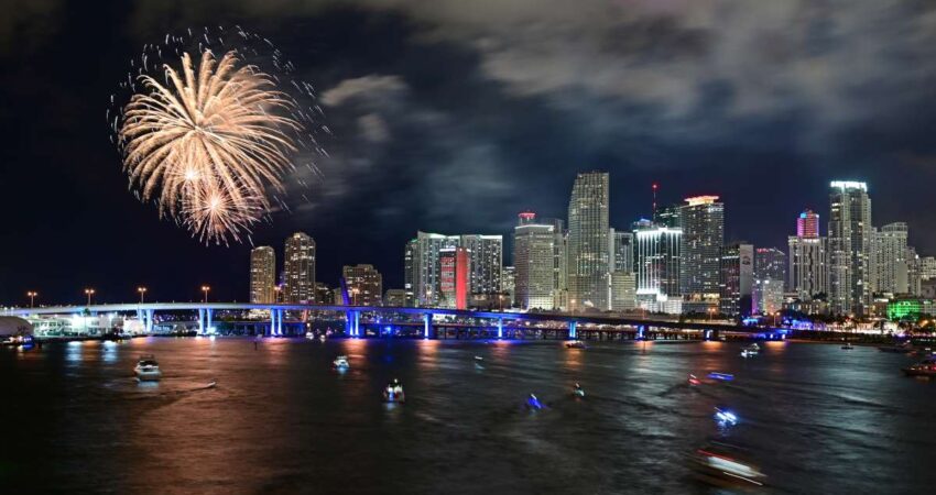 Cuales son las 5 mejores ciudades en Florida para esperar el 2025 miami-fuegos-artificiales