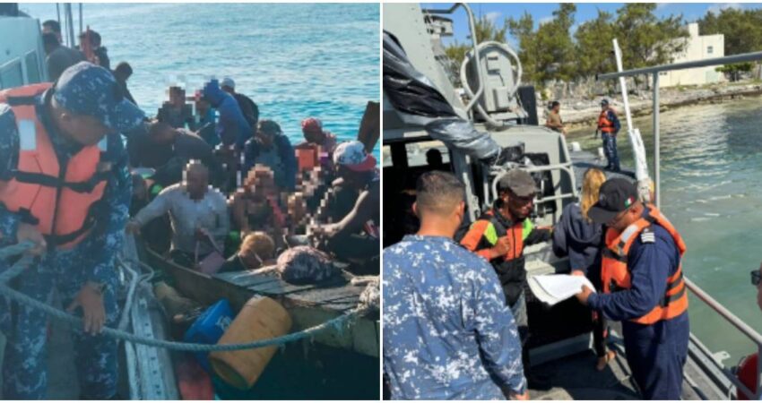 Fuerzas navales de Mรฉxico rescatan a 51 balseros cubanos mientras navegaban frente a las costas de Quintana Roo recate-de-balseros-cubanos-autoridades-mexicanas