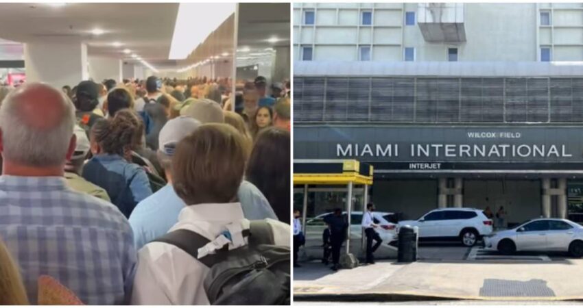 Caos en el Aeropuerto de Miami mientras una multitud espera para recibir sus equipajes caos-miami