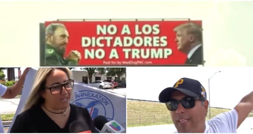 Cubanos indignados desafían a las autoridades de Miami con cerrar el Palmetto si no retiran la valla publicitaria que compara a Trump con Fidel cubanos-indignados-valla-publicitaria