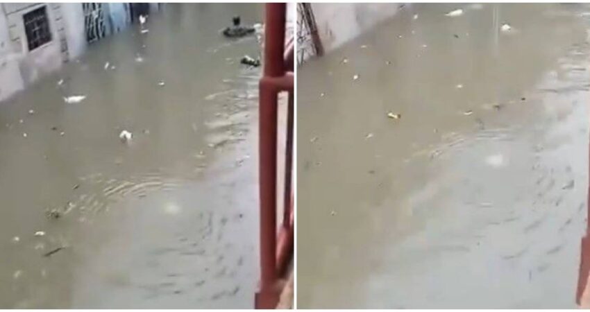 Cubano indignado y metido en las aguas sucias de las inundaciones en calles de La Habana reclama asistencia inundaciones-cuba
