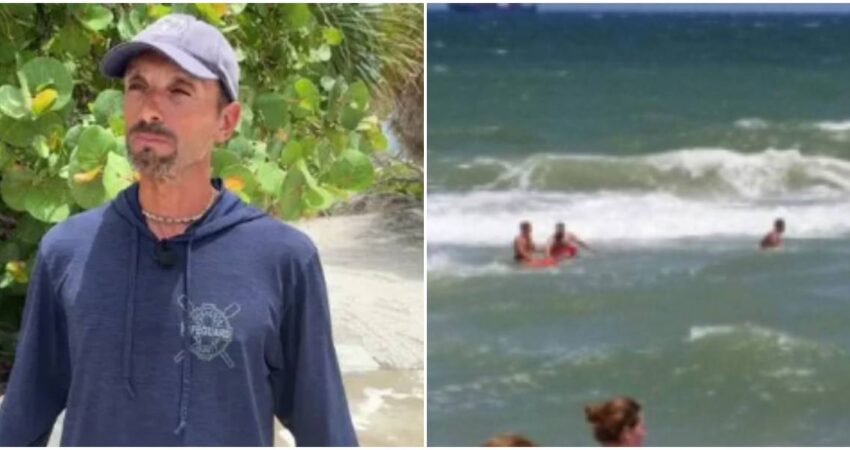 Salvavidas que se encontraba fuera de servicio rescata a 9 personas de una corriente de resaca, 7 de ellos de una misma familia en Florida rescate-de-personas-corriente-de-resaca