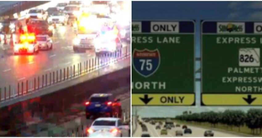 Congestiรณn del trรกfico en autopista Palmetto por accidente que involucra varios vehรญculos accidente-multiple-autopista-Palmetto