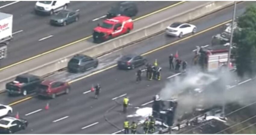 Alerta de tráfico: Cierran autopista de peaje de Florida Turnpike tras incendiarse un vehículo congestion-del-trafico-incendio-de-casa-rodante