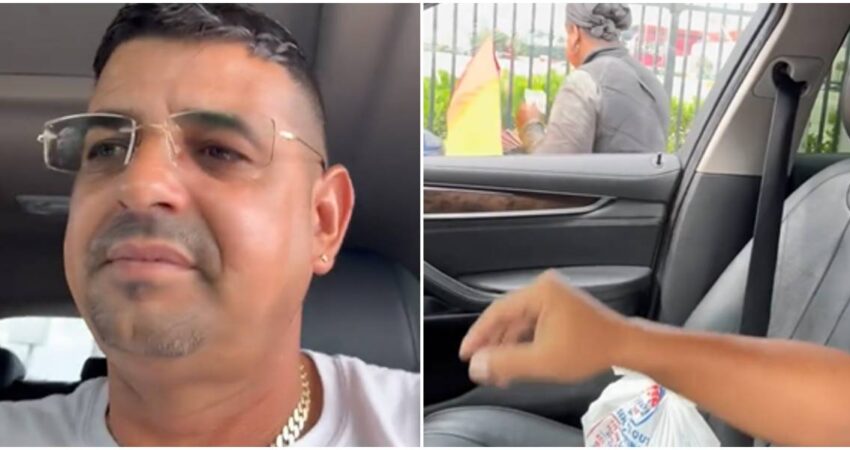 Cubano regala dinero a una mujer en la calle y se gana los elogios de muchos cubanos-en-EE.UU-ayuda-a-mujer