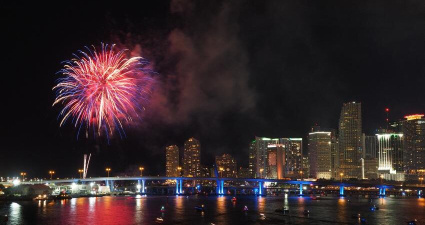 Descubre los mejores lugares en Miami para ver los fuegos artificiales del Nuevo Aรฑo 2025 fuegos-artificiales-downtown-miami