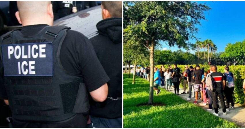 Larga cola en su mayoría de cubanos en oficina de ICE en Miami para reportarse a las autoridades ice-cola-cubanos