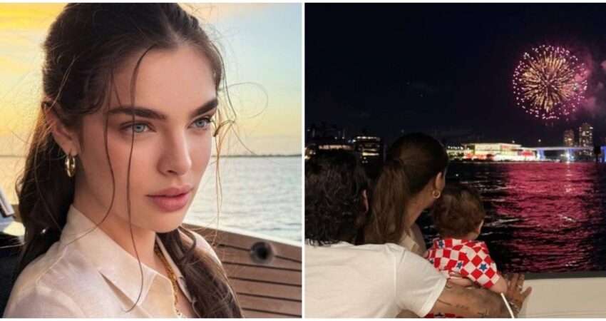 Marc Anthony y Nadia Ferreira disfrutan junto a su hijo de los fuegos en Miami madia-marc-fuegos