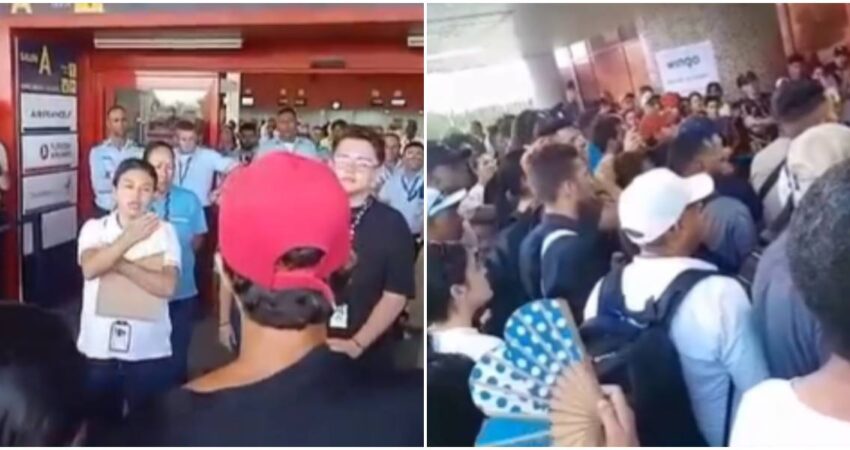 Continúan las protestas de los cubanos en el aeropuerto de La Habana con motivo de la visa de tránsito exigida por la aerolínea Wingo que impide que viajen a Colombia protesta-en-Aeropuerto-de-La-Habana-aerolinea-Wingo