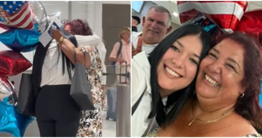 Joven cubana le ofrece a su madre una cálida bienvenida en Estados Unidos tras permanecer 10 años separadas físicamente reencuentro-de-cubanos-madre-e-hija