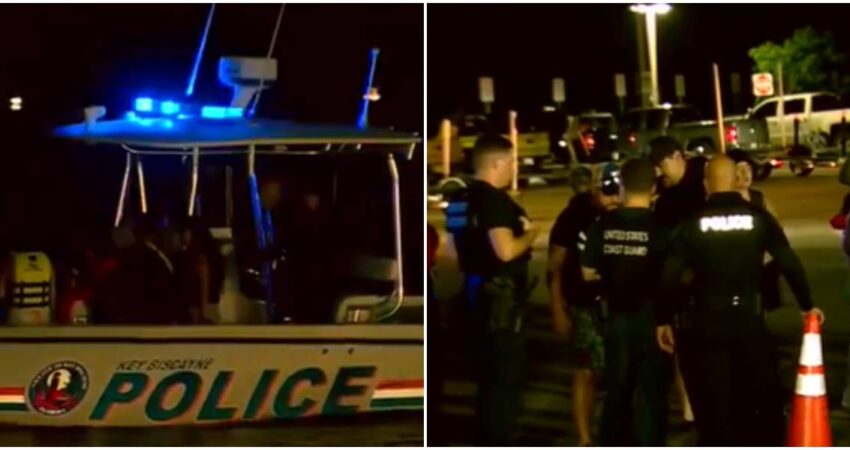Trece personas son recatadas luego de que el barco en el que se encontraban a bordo comenzara a hundirse cerca de Key Biscayne rescate-de-navegantes-hundimiento-de-barco
