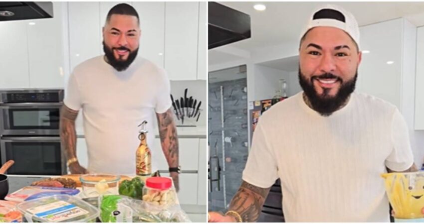 Reguetonero cubano El Chacal muestra su excelente desempeño como padre al preparar el puré de su hija Paris: "Así es como yo lo hago" El Chacal-prepara puré a la hija