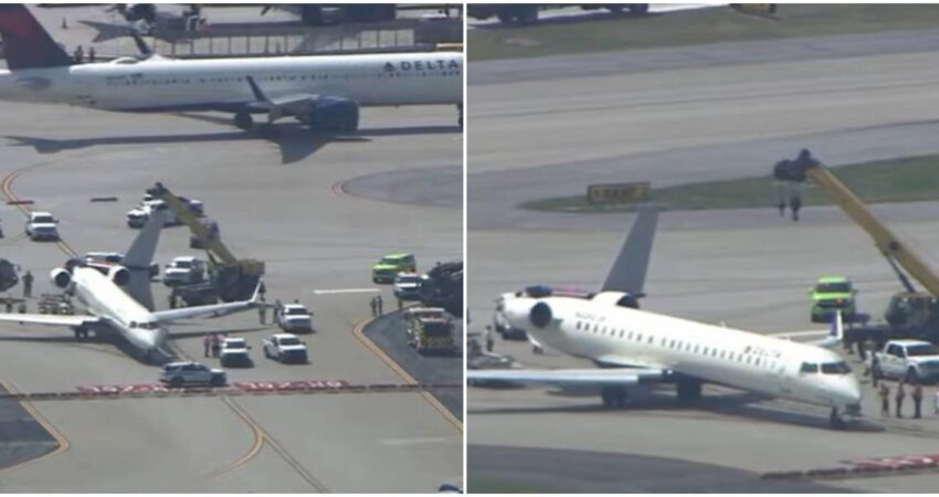 Avión de Delta choca con otro en una calle de rodaje del Aeropuerto de Atlanta y le corta la cola: No se reportaron heridos accidente de aviones-aeropuerto de atlanta