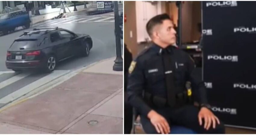 Video de vigilancia muestra como una mujer es atropellada por un automóvil en Miami Beach, mientras que un oficial que transitaba cerca del lugar se va sin prestar ayuda accidente de tránsito-oficial no presta ayuda