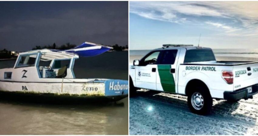 Grupo de 43 balseros cubanos es interceptado por agentes de la Patrulla Fronteriza de Estados Unidos tras desembarcar en una playa de los Cayos de Florida balseros cubanos-patrulla fronteriza