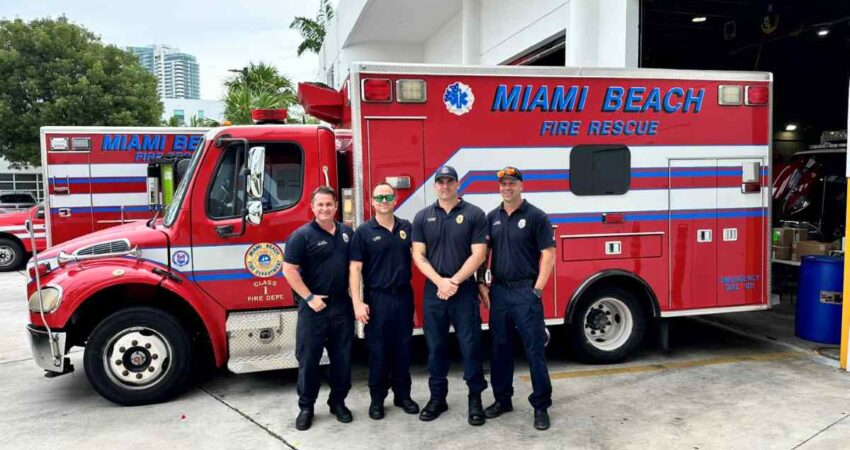 Socorristas del sur de Florida parten hacia el centro del estado ante amenaza de huracán Helene bombers-miamibeach
