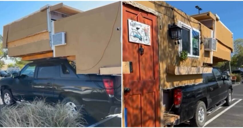 Cubano hace frente al problema de las rentas en Miami montando un efficiency encima de su camioneta cubanos en Miami-inventos cubanos