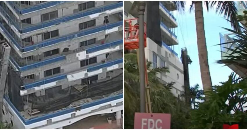 Fallece una persona y otra resulta herida después del colapso de un andamio en un edificio de Miami desplome de andamio-edificio en Miami Beach