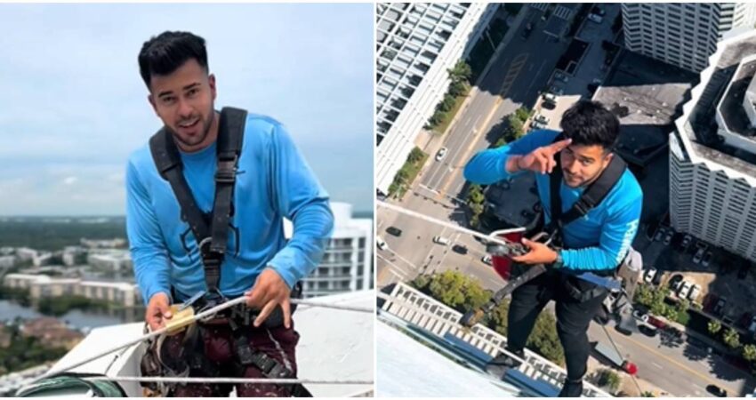 Jóvenes cubanos enfrentan el temor a permanecer a elevadas alturas al llevar a cabo la limpieza de las fachadas de los rascacielos más impresionantes de Miami joven cubano-trabajos verticales en Miami