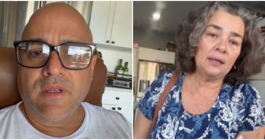 Actriz cubana Larisa Vega brinda su apoyo a la causa de Andy Vázquez de enviar a Cuba comida y materiales para los damnificados por el huracán Oscar Andy Vázquez-Larisa Vega