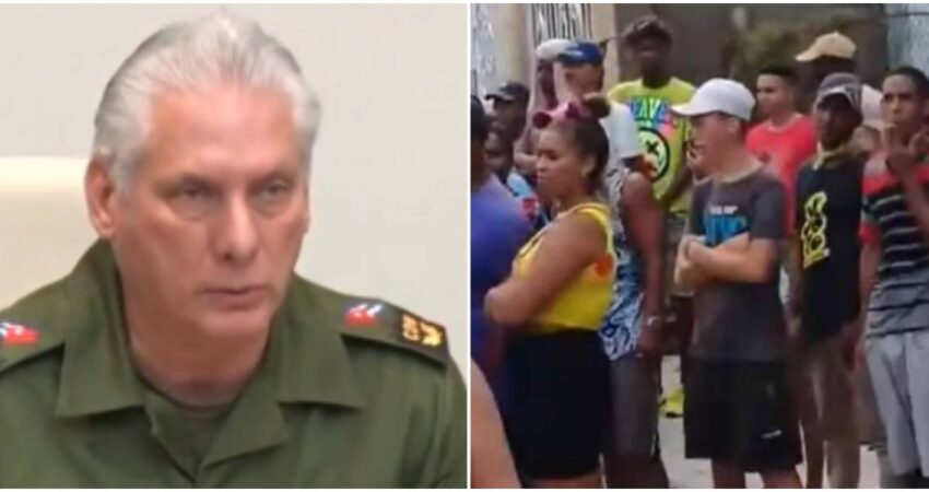 Díaz-Canel tilda de borrachos e indecentes a los cubanos que salieron a las calles a protestar por el apagón en Cuba Díaz-Canel-cubanos protestando