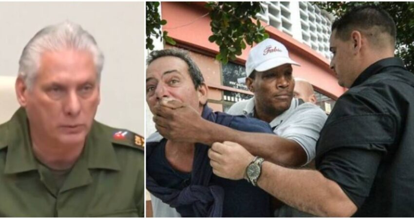 Díaz-Canel desplegó a los represores del régimen y amenazó con aplacar las protestas con el empleo de la fuerza Díez-Canel-represión en Cuba