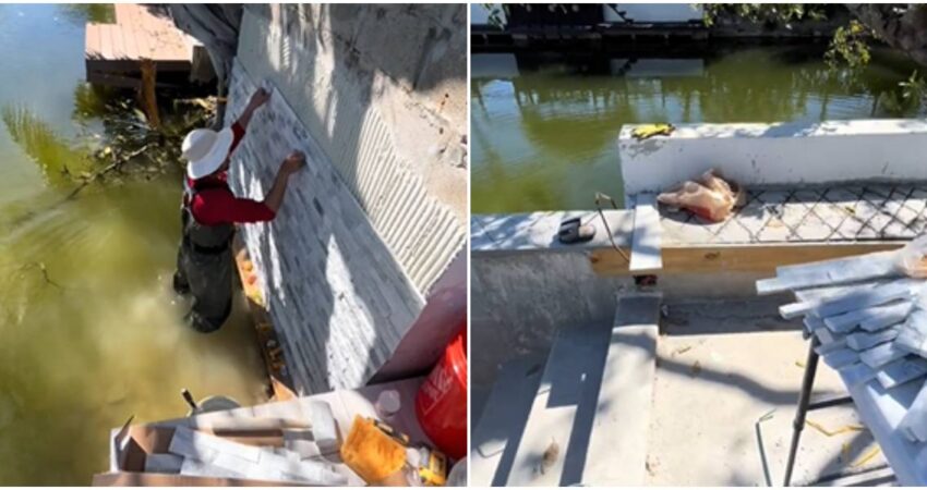 Cubanos trabajan dentro de un lago en Miami-Dade lleno de caimanes: "Después dicen que los cubanos no somos guapos" cubanos-cocodrilos