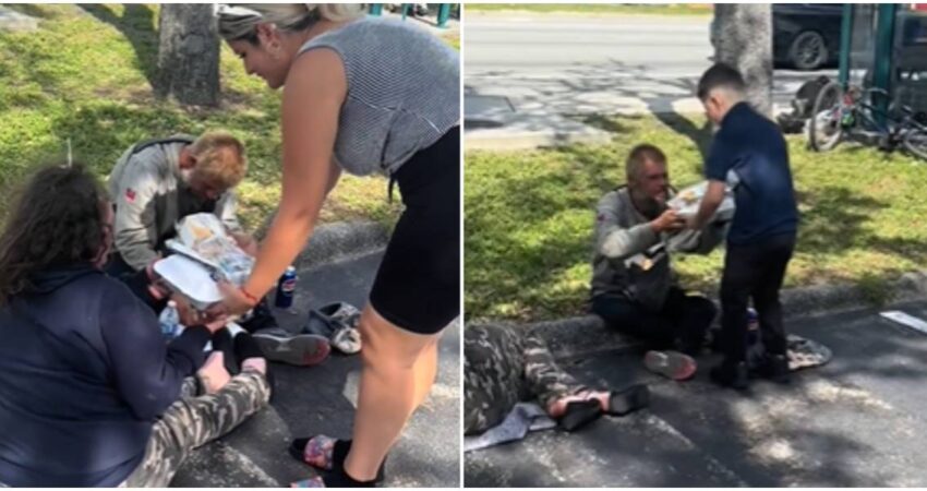 Cubana y su hijo brindan apoyo a personas sin hogar en Tampa, entregándoles platos de comida: "Qué feliz me hace ayudar a quien lo necesita de verdad" cubanos en Tampa-ayuda a personas necesitadas