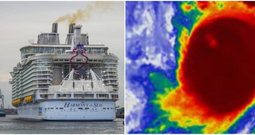 Pasajeros de un crucero sienten la fuerza de los vientos del huracán Milton y captan algunas imágenes de la tormenta harmony of the seas-huracán milton