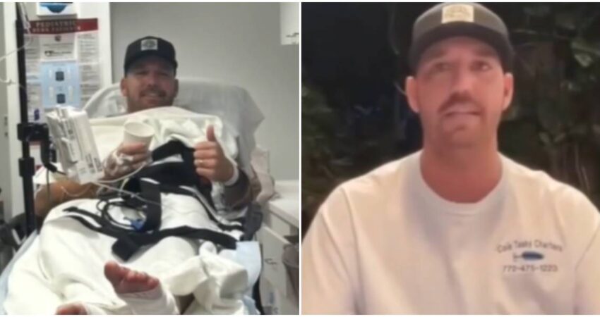 Surfista se recupera del ataque de un tiburón en la playa de Bathub, cerca de Júpiter, siendo esta la segunda vez que es mordido por un escualo y en la misma playa surfista-segundo ataque de tiburón