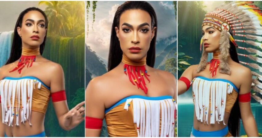 Influencer cubano Pollito Tropical enciende las redes vistiendo como "Pocahontas" para Halloween Pollito Tropical- Disfraz de Pocahontas