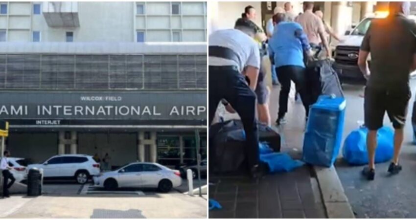 Denuncian mala manipulación en el Aeropuerto de Miami en relación a los equipajes de pasajeros con destino a Cuba aeropuerto de miami-envoltura de equipajes