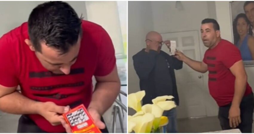 Se vuelve viral video que recrea la emoción de un cubano tras creer que había ganado mucho dinero con un raspadito falso: "Me voy pa’ Tallahassee a por mis 500 mil" cubano-broma con raspadito
