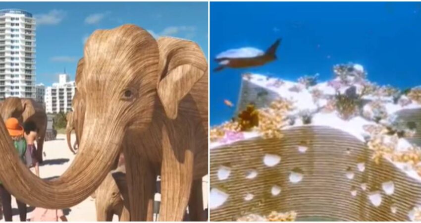 Miami Beach cuenta ya con cien esculturas de elefantes de madera y un parque de esculturas submarinas para celebrar la Semana del Arte semana del arte-esculturas